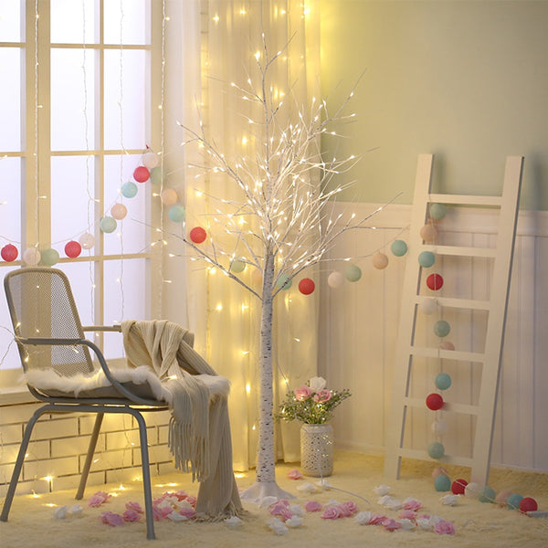 LED White Birch Tree Lamp night light christmas decorations for home lighting Festival Indoor Holiday Fairy Garland