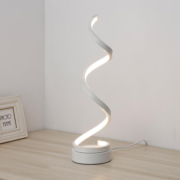 24W Spiral LED Table Desk Lamp Bedroom Bedside Decorative Light Gold/ White EU Plug