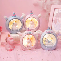 LED Cartoon Unicorn Night Light Baby Nursery Lamps Battery powered Decor LED Desk Lamp Children Gift Starry Angel Table Lighting