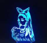 3D Lamp Table Nightlight Celebrity Singer Ariana Grande Poster Cat Girl Fans Gift for Bedroom Decorative 3d Led Night Light